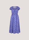 Brush Spot Milkmaid Midi Dress, Purple, large