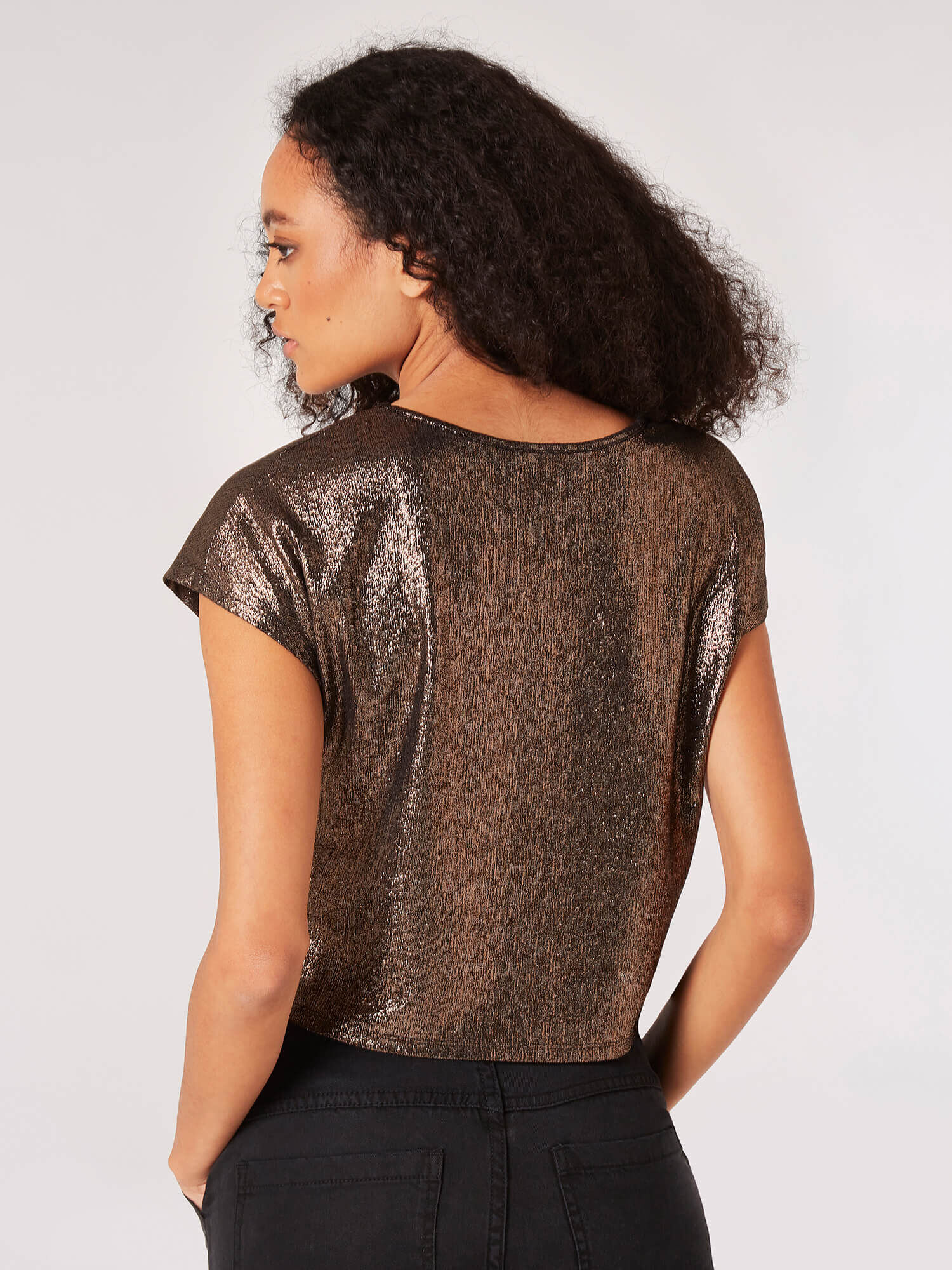 Metallic hot sale t shirt
