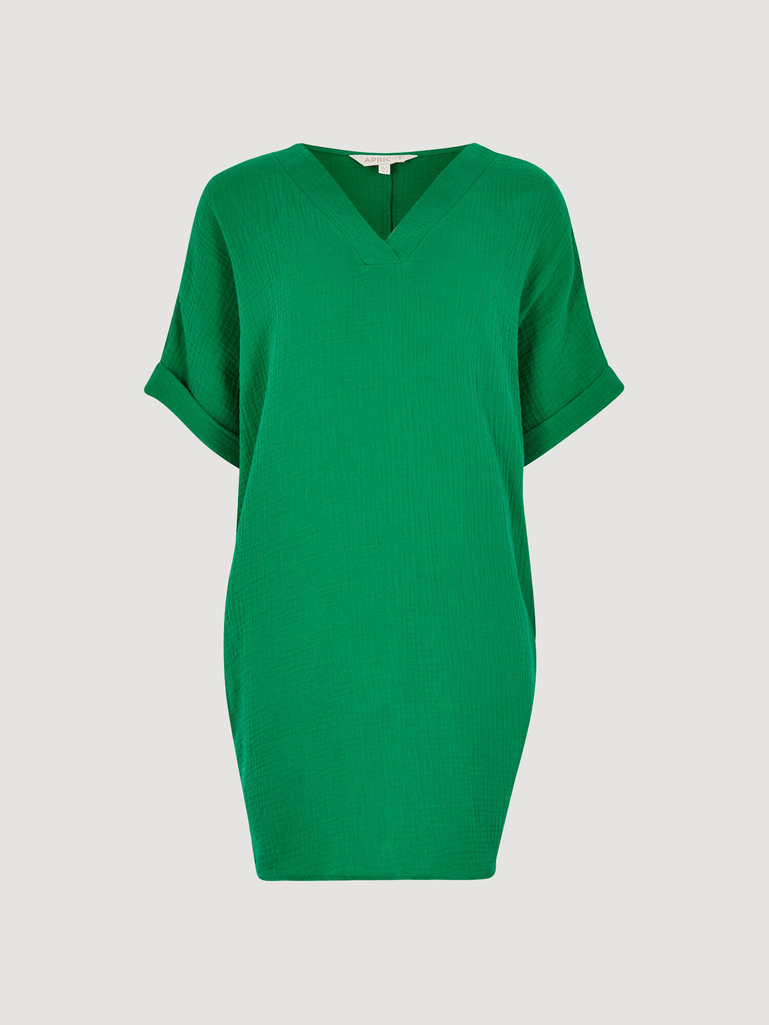 Textured Cotton Oversized T Shirt Dress Apricot Clothing