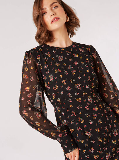 Ditsy Floral Chiffon Mini Dress