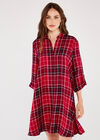 Punk Tartan Shirt Dress, Red, large