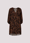 Ikat Sarasa Tiered Mini Dress, Rust, large