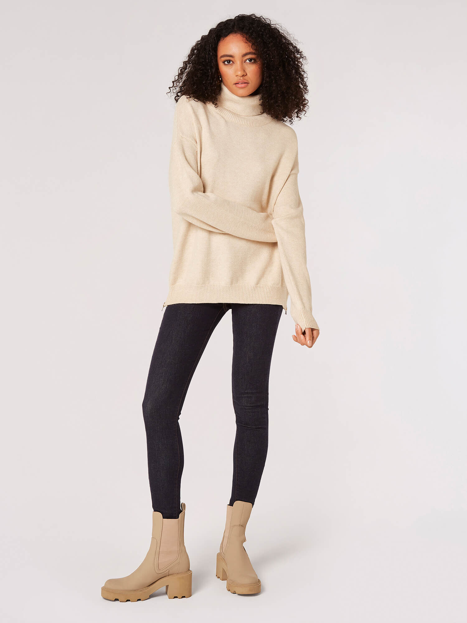 Roll neck zip jumper 2025