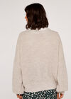 V-Neck Cardigan, Stone, large