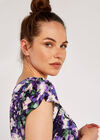 Tulip Print Top, Navy, large