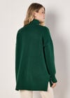 Oversized Tunic Roll Neck Jumper, Green, large