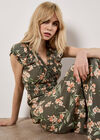 Jasmine Floral Wrap Maxi Dress, Khaki, large