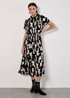 Brushstroke Squares Utility Midi Dress, Black, large