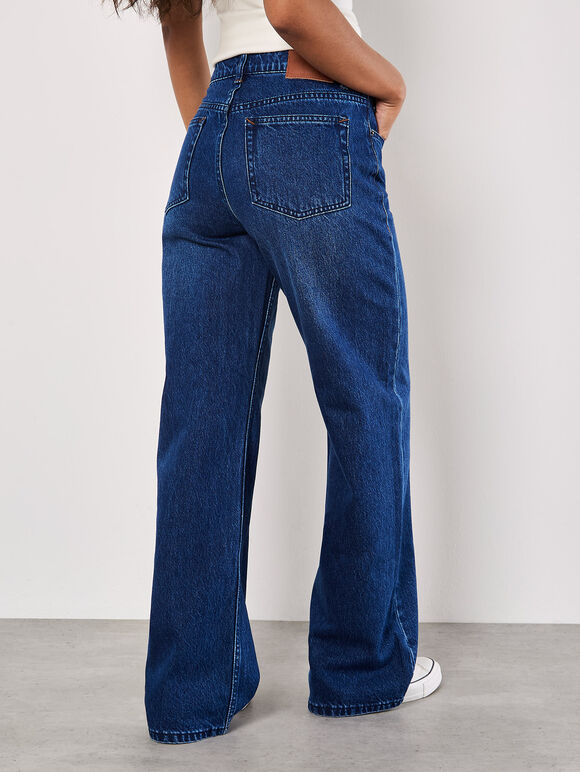 Elisa Wide Straight Leg Jeans, Blue, large