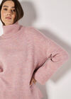 Chunky Marl Turtleneck Jumper, Pink, large