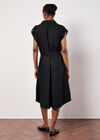 High-Low Shirt Mini Dress, Black, large