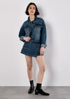 Denim Wrap Mini Skort, Blue, large