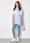 Mix Stripe Embroidered Shirt, Blue, large