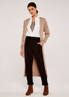 Ribbed Longline Cardigan, Stone, large