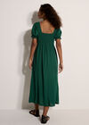 Tie Detail Milkmaid Midaxi Dress, Green, large
