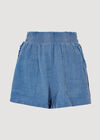 Textured Cotton Shorts, Blue, large