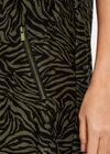 Zebra Knit Shift Dress, Khaki, large