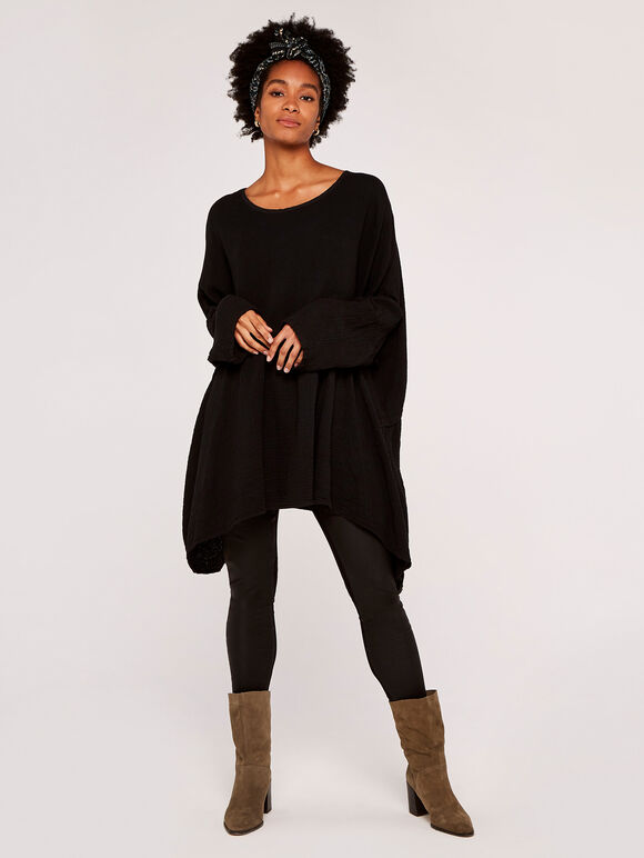 Double Layer Dress, Black, large