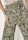 Batik Leaf Culotte Trousers, Khaki, large