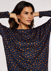 Navy Textured Dot Top, Navy, large