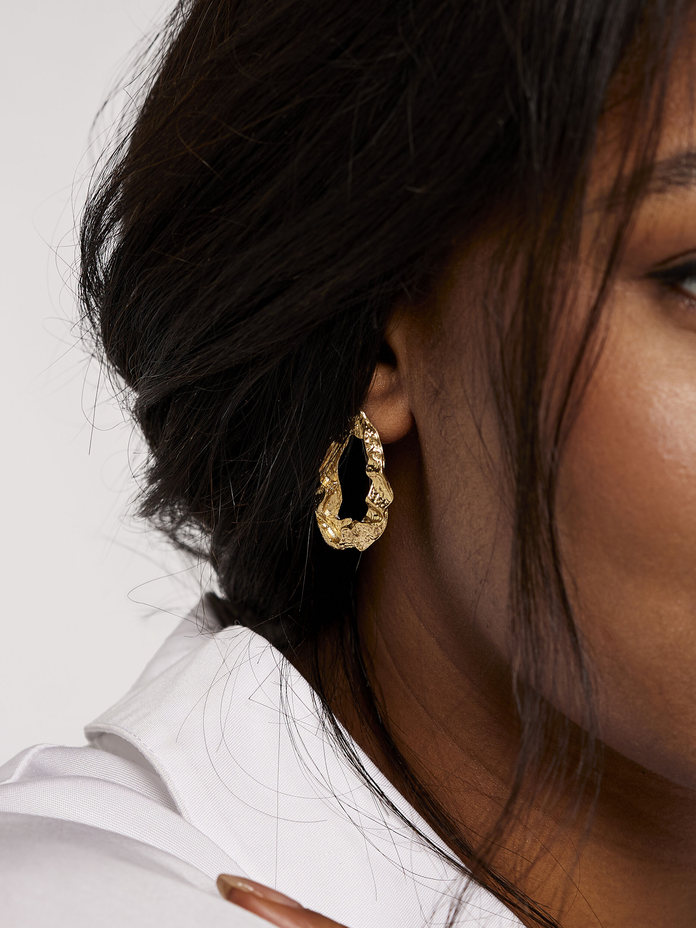 Large hammered gold earrings store