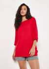 Soft Touch Batwing Top, Red, large