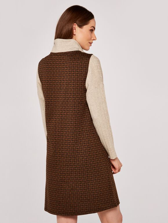 Arrow Pinafore Dress, Rust, large