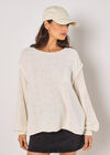 Textured Knit Oversized Jumper, White, large