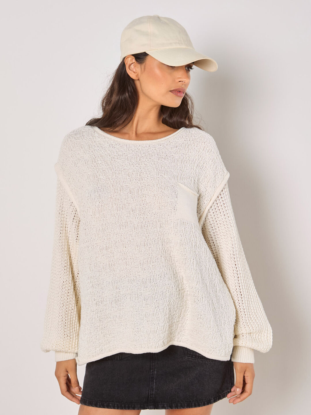 Image of Textured Knit Oversized Jumper