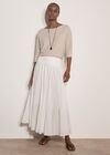 Jersey Waistband Cotton Midaxi Skirt, Cream, large