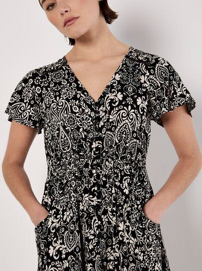 Paisley Print Maxi Dress