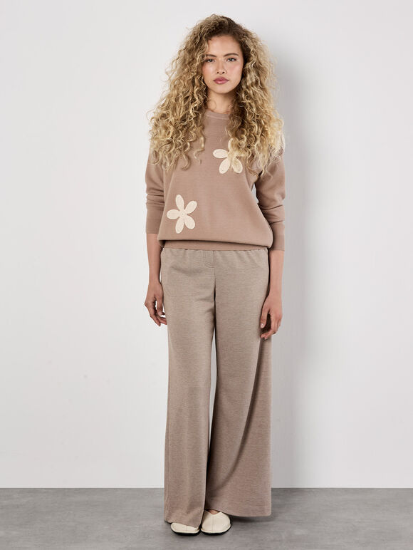 Crochet Daisies Jumper, Stone, large