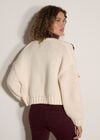 Chunky Knit Butterfly Applique Cardigan, Cream, large