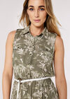 Palm Scene Midi Dress, Khaki, large