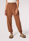 Diamond Print Smocked Jogger, Rust, large