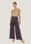 Paisley Wrap Split Leg Trousers, Navy, large