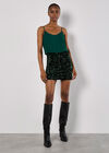 Chiffon Sequin Cami Mini Dress, Green, large