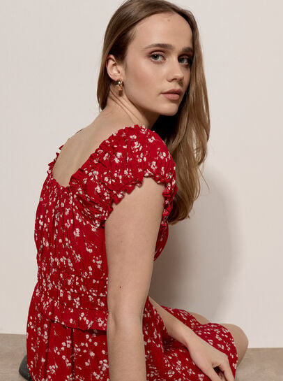 Floral Ruffle Mini Dress
