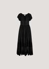 Lace Detail Corset Maxi Dress, Black, large