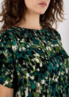 Abstract Brushstroke Woven Top, Green, large