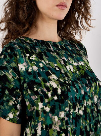 Abstract Brushstroke Woven Top
