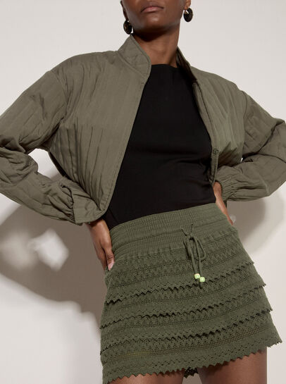 Cotton Crochet Zig Zag Tiered Skort