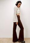 Lara Cotton Flare Jeans, Brown, large