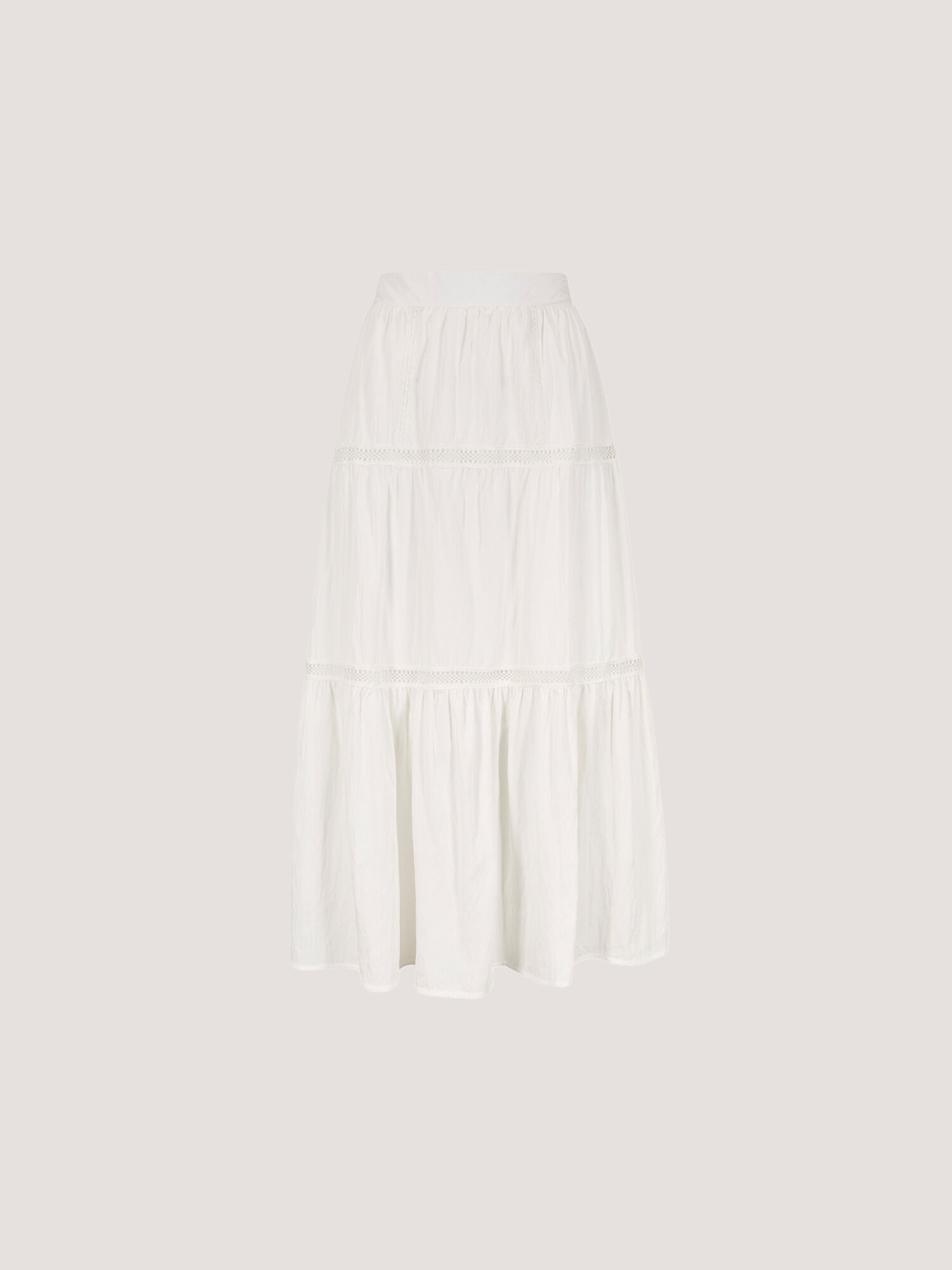 【L'AUBE BLANC】Cotton Tiered skirt ホワイト Cotton Tiered skirt – L'AUBE BLANC