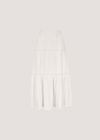 Crochet Lace Tiered Midi Skirt, White, large