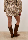 Ikat Denim Mini Skirt, Rust, large