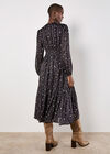 Constellation Shimmer Satin Midaxi Dress, Black, large