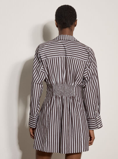 Stripe Shirt Cotton Mini Dress