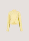 Cable Knit Wrap Jumper, Yellow, large