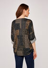 Patchwork Print Top, Green, large